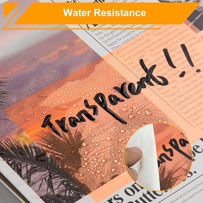 3x5 Inch Transparent Sticky Notes, 200 Sheets 4 Colors Large Translucent Self-Adhesive Clear See Through Post Sticky Notes for Office Woman School Classroom Teacher College Supplies 4 Pads