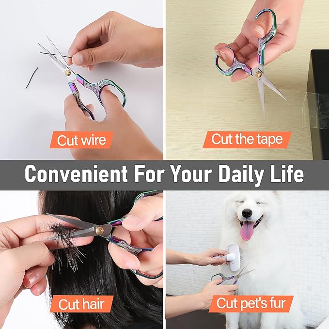 Embroidery precision scissors-Glexal 5 Inch Vintage Scissors-2 pack,Ultra Sharp Blade Shears,scotch small crafts scissors for multi purpose…