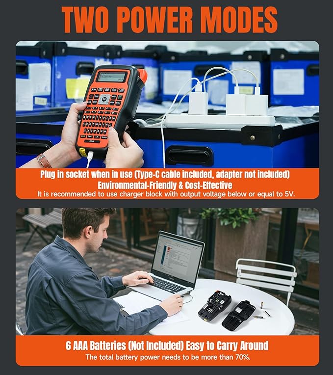 Label Maker Machine with-Tape, Heat Shrink Label Maker Waterproof-Labels, Wire Cable label Maker, E1000 Labeler Machine with-Tape 12mm Laminated Handheld Labeling Machine for Industrial Office