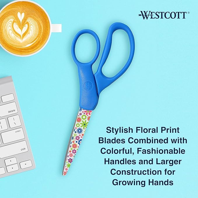 Westcott ‎16401 7-Inch Fun & Fashion Student Scissors For Office, Home, and School