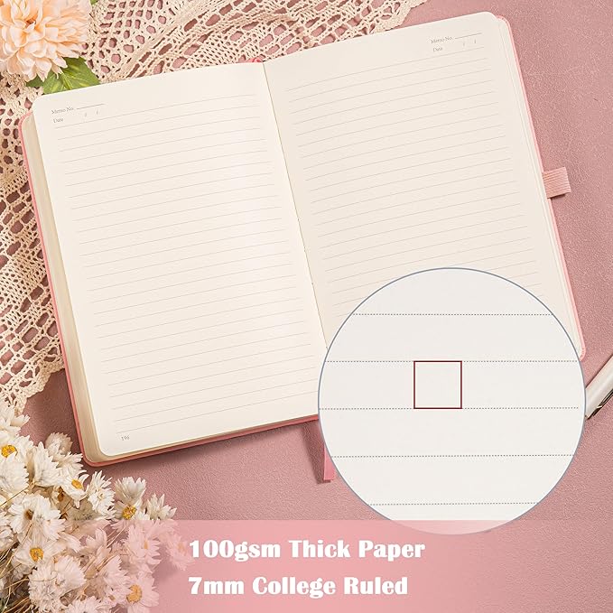 College Rule Notebook for Women Men, 318 Numbered Pages Journal, A5 Butterfly Floral Journals for Writing, Aesthetic Notebooks, Work School Note Taking, 5.4" x 8.4"