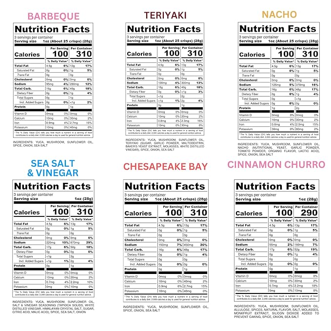 SNACKLINS Plant Based Crisps | Vegan Healthy Snacks | Gluten Free, Grain Free Sugar, Free, Low Calorie, 100% Kosher for Passover, Crunchy, Puffed Snack | 6 Flavor Sampler Pack (Full Size - 3oz, Flavor Sampler - 1 of each)