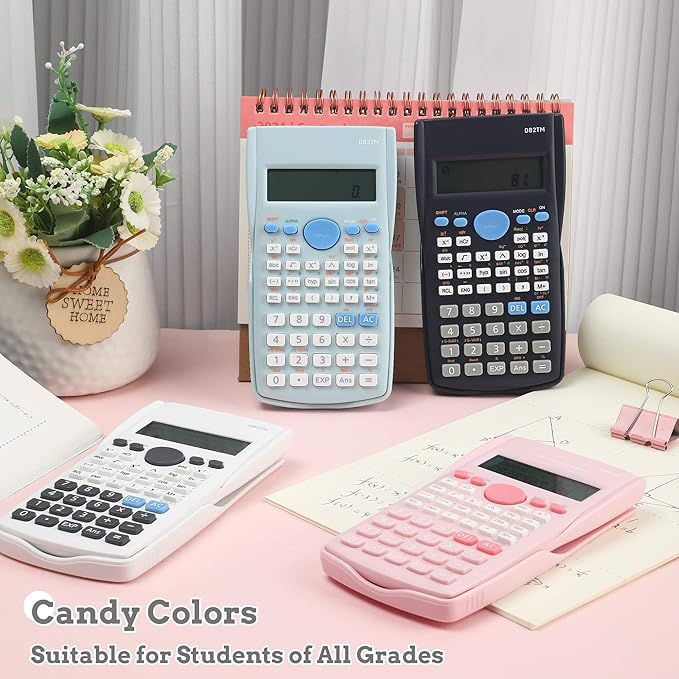 Pink Scientific Calculator, Cute 2-Line Math Calculator for Students, Algebra Geometry Calculator for Middle School, High School & College Supplies