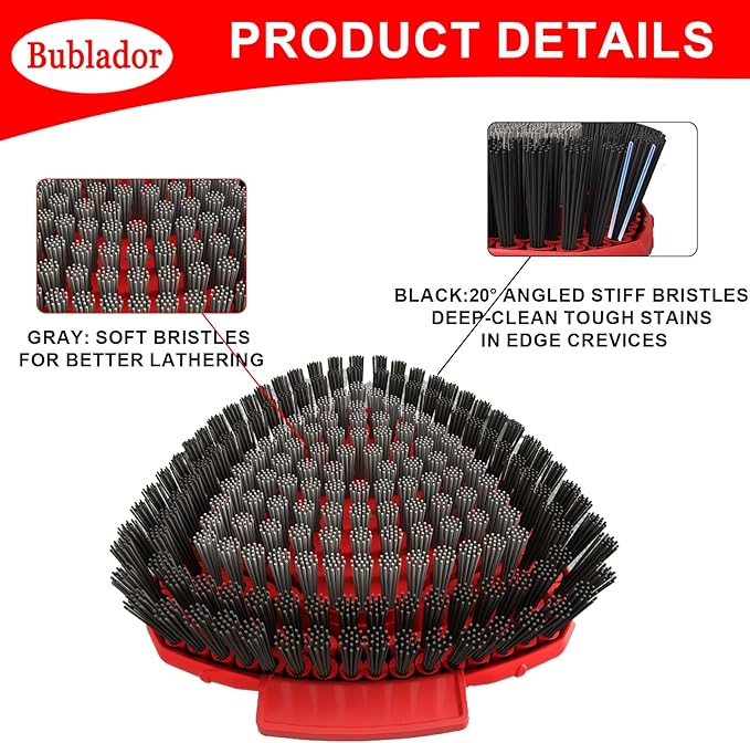 Bublador 2 Pack Scrubber Mop Replace Head Compatible with O Cedar EasyWring 1 Tank,Spin Replacements Heads,Scrub Brush Attachment for Bathroom,Kitchen and Various of Hard Floors