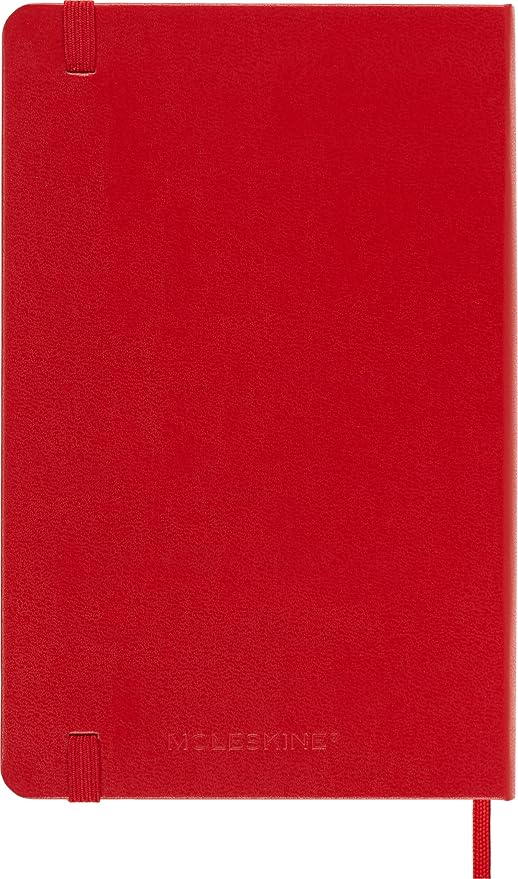 Moleskine Classic Notebook, Hard Cover, Medium (4.5" x 7") Ruled/Lined, Scarlet Red, 208 Pages