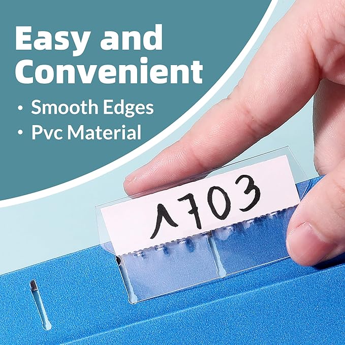 File Folder Tabs, SUNEE 100 Sets Hanging File Folder Labels Tabs and Inserts for Hanging Files Folders