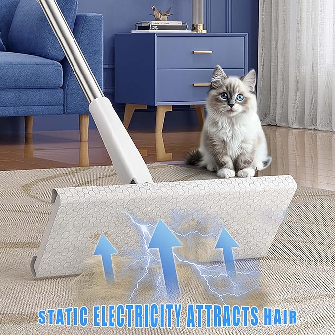 Snap Grip Mini Mop with 5 Reusable Cloths, No Wash Zero Touch Disposable Lazy Mop, Retractable Gap Dust Cleaner Flat Mops with Locking Head, Dry Wet Pads for Floor Hardwood Kitchen Wall (107×16×8cm)