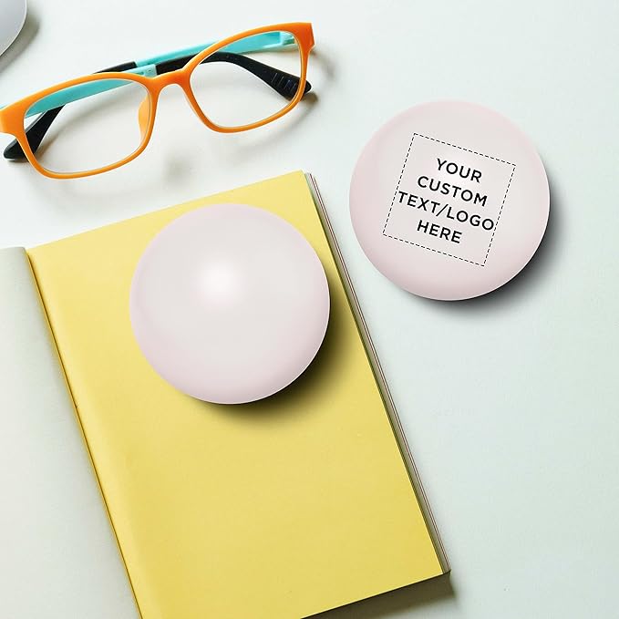 Custom Stress Balls for Adults, 10 Pack, Personalized Text, Logo, Hand Exercise, Perfect for Your Desk, Office, or Home, White