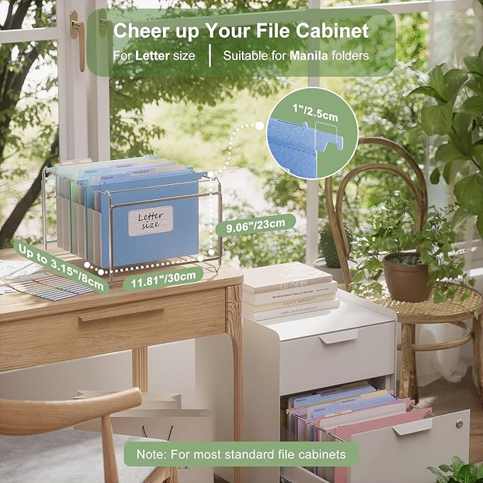 Extra Capacity Hanging File Folders, 3.15" Reinforced Wheat Straw Expanding Hanging Folder Letter Size, Heavy Duty for Filing Cabinets, File Organizer for Office & Home-UN Blue 3Pcs