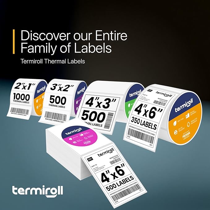 4x6 Direct Thermal Labels - Non-Perforated - 350 Labels/Roll - Compatible with Most Direct Thermal Printers Rollo, Zebra - Strong Adhesive, BPA-Free, Commercial Grade (4"x6", 350, Count)