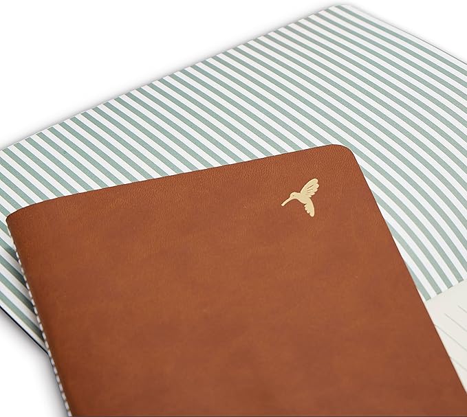 Papyrus Luxurious Elegant Journal - Exquisite Journal for Writing, Sketching, and Note-Taking, 3 Pack, Cognac and Emerald