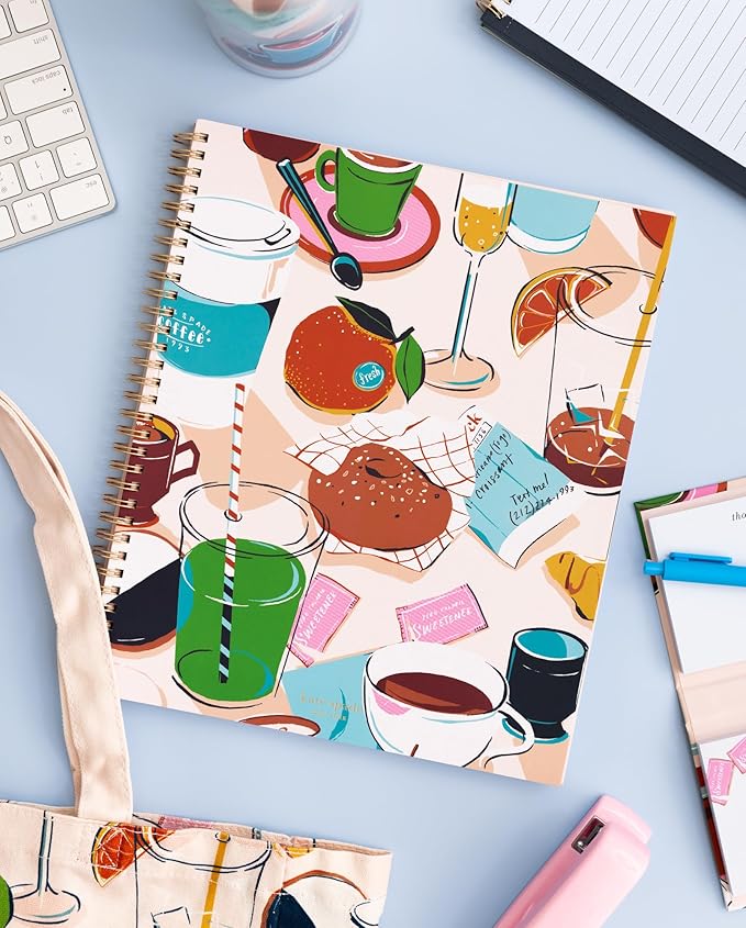 Kate Spade New York Large College Ruled Notebook, 11" x 9.5" Spiral Notebook with 160 Pages