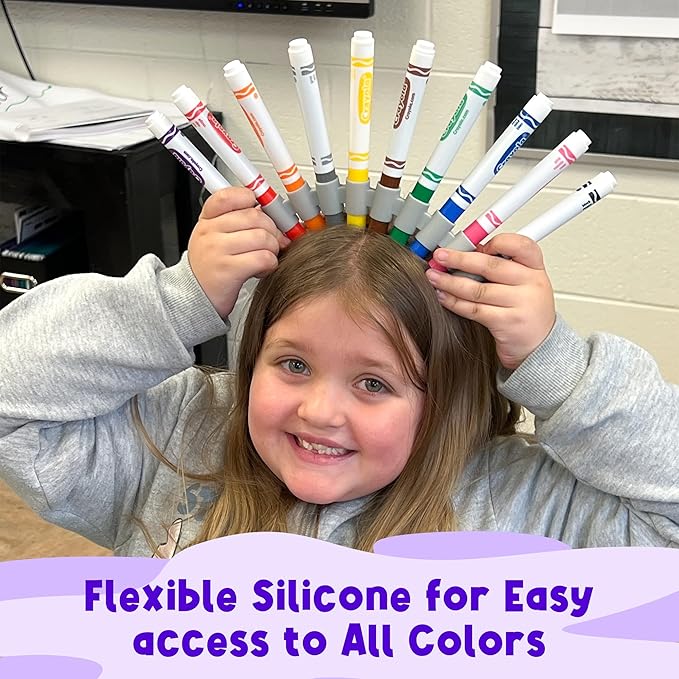 Darware Marker Holders (25-Pack); The Original Marker Gripper Silicone Marker Organizers for Broad Tip Colored Marker Sets, No More Lost Lids