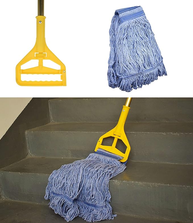 Mop Head Replacement Commercial Heavy Duty String Blue Wet Mop Heads for 3 Typs Commercial Mop Handle(3,Medium)