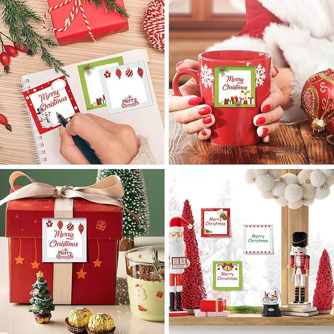 clothmile 9 PCS Christmas Sticky Note Christmas Note Pads Christmas Notepad Set Cute Self Adhesive Memo Notepads for Xmas Winter Holiday Party School Work Study Supplies，450 Sheets (Christmas-2, 9)