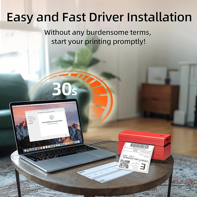 ORGSTA USB Shipping Label Printer - T001 4x6 Thermal Label Printer for Small Business, High Speed Label Printers for Shipping Package, Used for Ebay, Amazon, Shopify, Etsy, USPS, FedEx(USB Only)