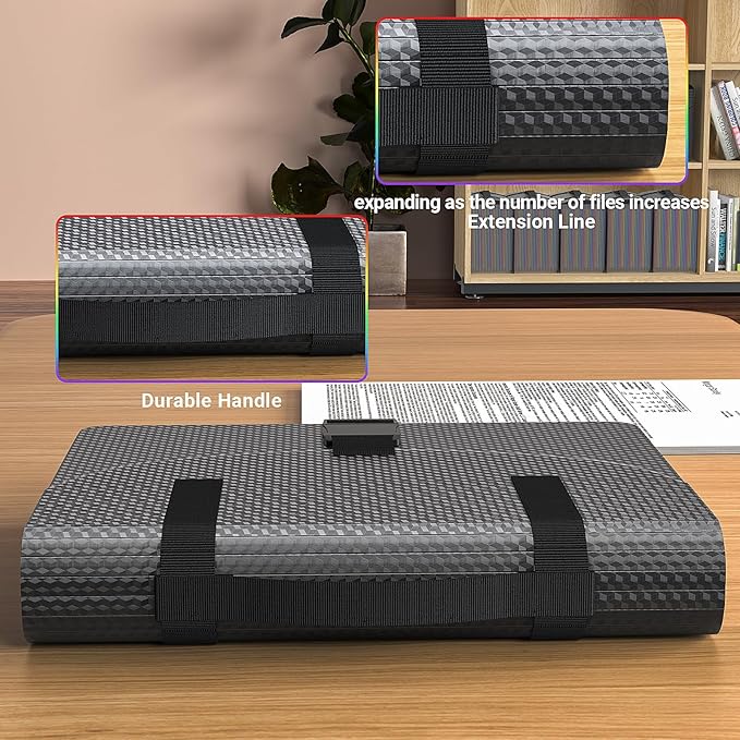 Expanding File Folders with Handle,25 Pockets Accordion File Organizer Expandable,Portable Expandable File Box,Sturdy Accordian Filing Organizer with Tab for Document Paper Bill Receipt,Diamond