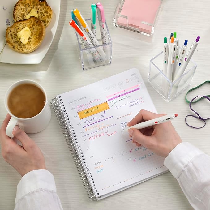 Zebra Pen Sarasa R Retractable Gel Pen, Extra Fine Point 0.4mm, School & Journaling Supplies, Rubber Grip, Binder Clip, Blue Water-Resistant Ink, 12-Pack (47720)