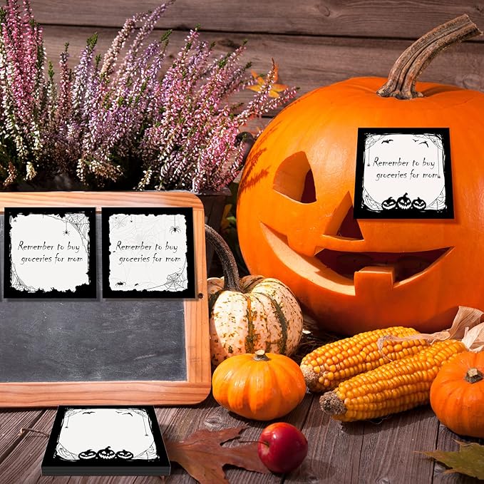clothmile 16 Pieces Halloween Sticky Note Spider Pads with Pumpkin Bat 480 of Self Adhesive Removable Memo Pads, 30 Sheets Each for School Office Home Students Teachers Presents