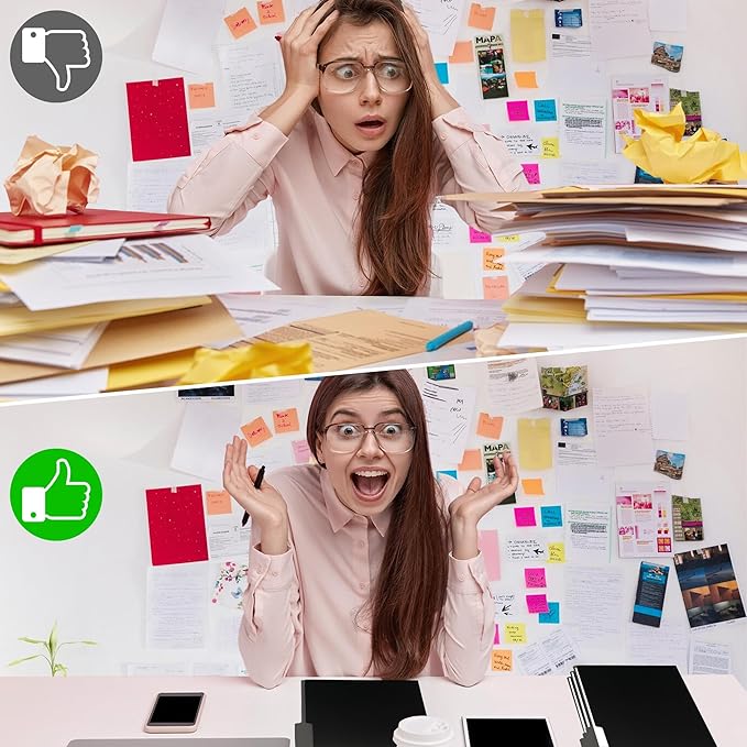 36 Packs Colored File Folders,Black File Folders,Two Tone Color File Folder 8.5 x 11 Inch,1/3 Cut Tabs Letter Size,Manila File Folders for Office,School and Home,Organization