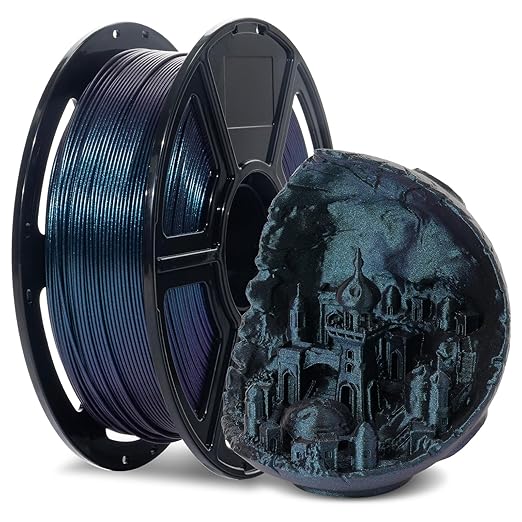 FLASHFORGE Rapid PLA Filament 1.75mm +/- 0.02mm Burnt Titanium, Max 500mm/s High Speed Printing, 3D Printer Filament 1kg(2.2lbs), Changing Colors with Light, Perfectly Hide The Layer Line