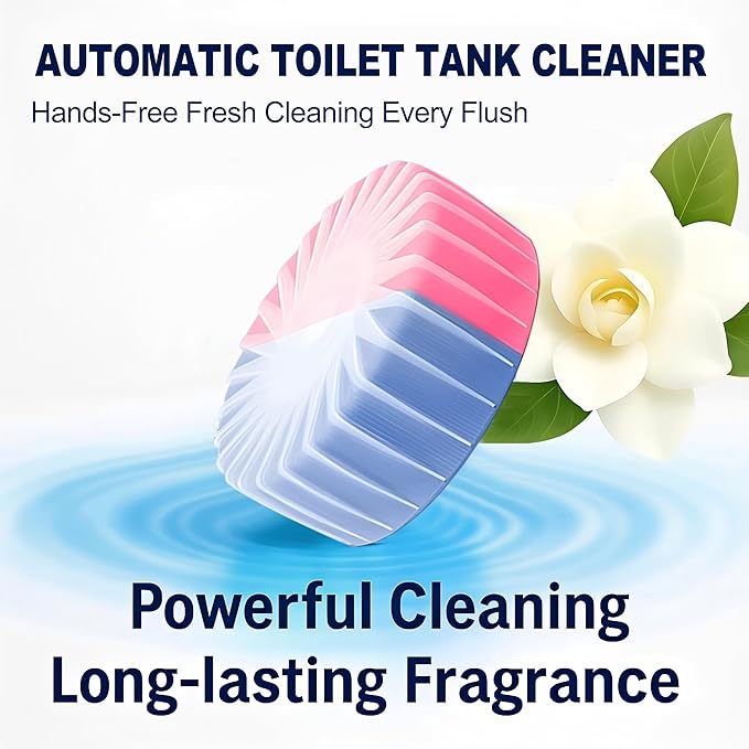 KELITE Automatic Toilet Bowl Cleaner Tablets, 10 Pack Long-Lasting Toilet Tank Cleaner for Bathroom, Blue Water Freshener, Prevents Stains & Odor, Safe for All Toilets (1, 10 Pack (Pink+Blue))