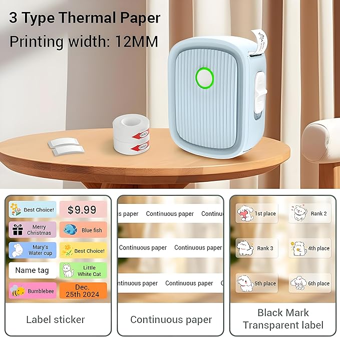 Portable Bluetooth Label Maker Machine - Pro Mini Printer with Multiple Templates, Ideal for Home, Office, and Storage Organization