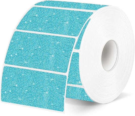 2"x1" Holographic Thermal Labels Stickers, Glitter Direct Thermal Printer Labels, Waterproof Self-Adhesive Address Shipping Label Stickers, 300 Sheet/ 1 Roll, Holographic Shiny Pink