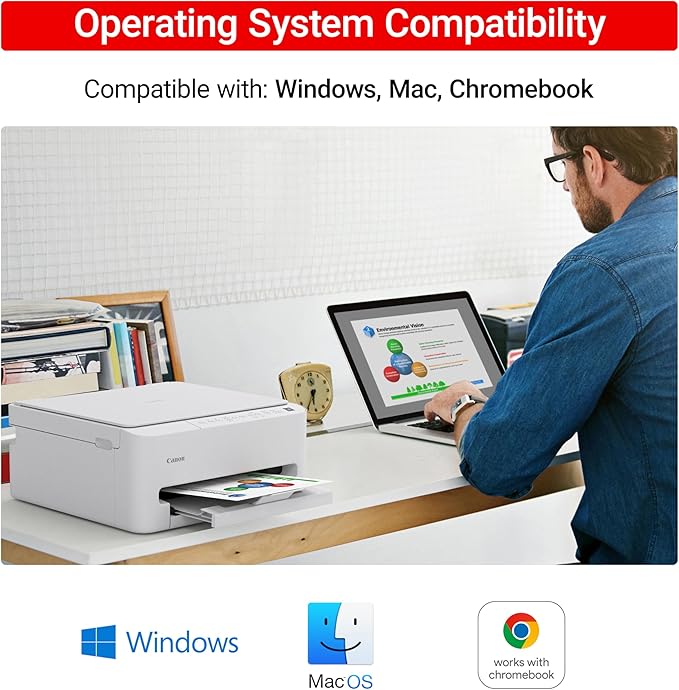 Canon PIXMA TS4320 Wireless Color Inkjet Printer for Duplex Printing, White – Cost Efficient Home Printer with Copier/Scanner, Compact Design, Easy Setup, 1 Year Limited Warranty