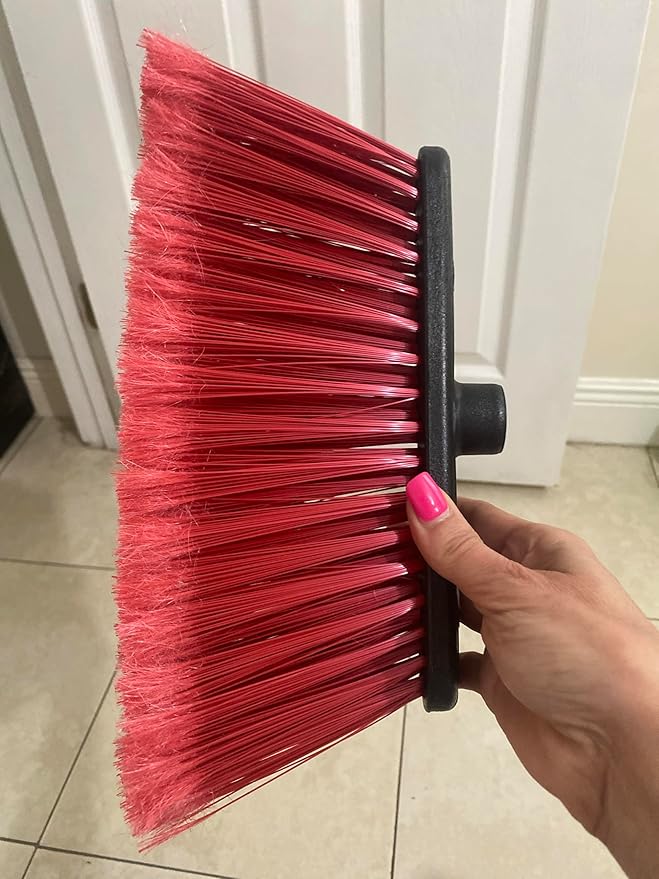 Healing Atlas LUZIA Red 14" Pro Max Edition – Ultra Dense Flagged Bristles – Heavy-Duty Push Broom Head – Universal 7/8" Thread – Recycled PP (RED, LUZIA)