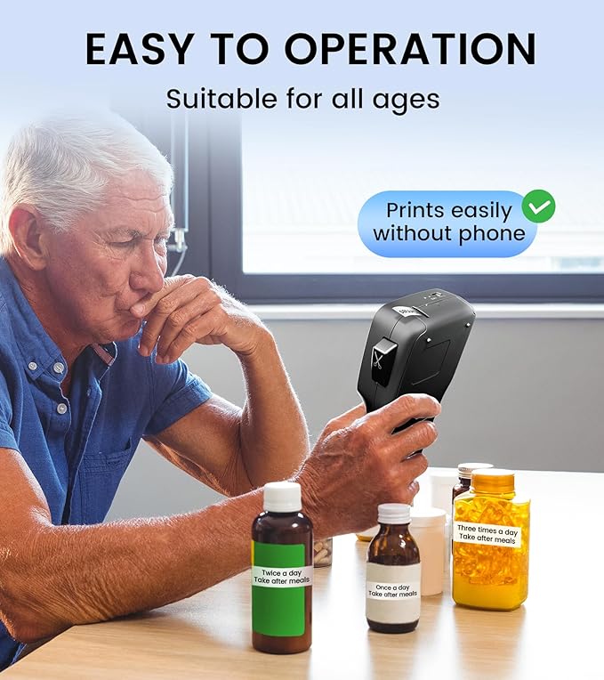 Vixic Label Maker Machine with-Tape, Rechargeable Label Makers Portable with Keyboard, LM1600 Heat Shrink Label Maker Waterproof-Labels, Cable Wire LabelMaker Labeler for Industrial Office Network