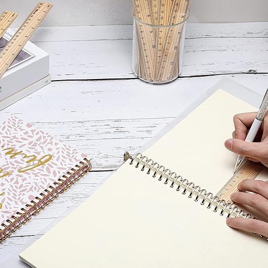 72 Pack Wooden Ruler 6 Inch Rulers Bulk Wood Measuring Ruler Office Ruler 2 Scale