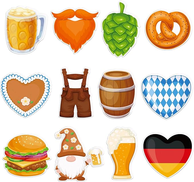 240 Pcs Oktoberfest Sticky Notes 12 Designs Oktoberfest Notebook Colored Sticky Notes Pads Oktoberfest Sticky Note Self Stick Notes Memo Pads for School Office