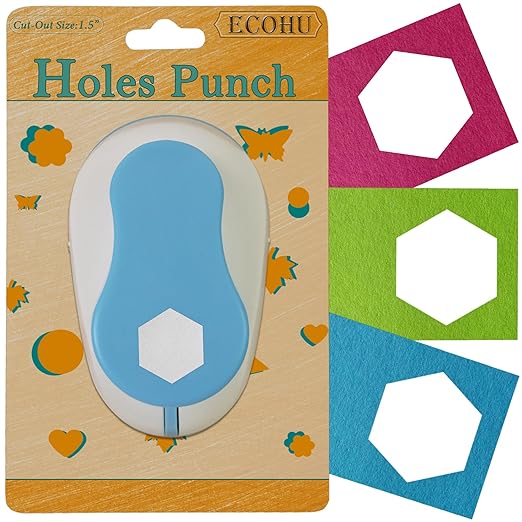 Hexagon Hole Punch for Craft - 1-Inch Paper Punch Shapes, Tool for Scrapbook, Festival Cards, DIY Arts
