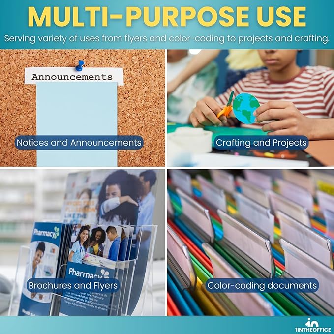 1InTheOffice Blue Copy Paper 8.5 x 11, Colored Copy Paper, Letter Size, 20lb Density, (500 Sheets)