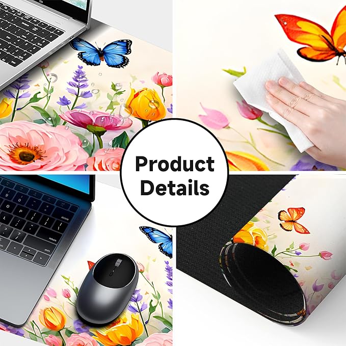 Large Gaming Mouse Pad (31.5"x11.8") - XXL PU Leather Waterproof Desk Mat with Non-Slip Rubber Base for Keyboard, PC & Office