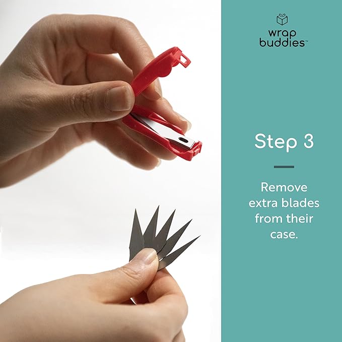 Wrap Buddies Wrapping Paper Cutter – Effortless Cutting Tool for Gift Wrapping, Scrapbooking, and Crafts – Compatible with Various Paper Sizes – Ideal for Birthdays and Holidays - 6 Blades