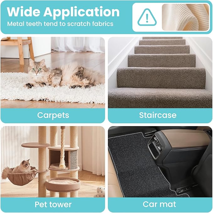 Bolfie 3 in 1 Carpet Rake for Pet Hair Removal, Tool Set of 3, 55” Long Handle Carpet Pet Hair Removal Carpet Scraper Dog Cat Hair Remover for Sofa, Couch, Car, Rug