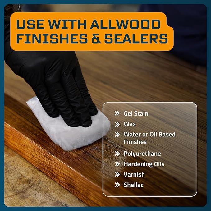 MāKRS Stain Sponge, 4-Pack Staining Pads, Lint, Snag and Streak-Free Applicator Sponges, Micro-Brush Material Over Foam Core, for Wood Stains and All Finishes, Easy to Use with Consistent Application