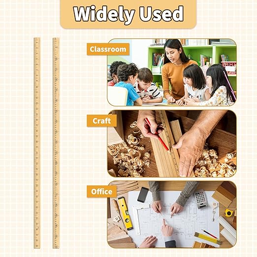 24pcs Meter Sticks 39in Stick Ruler Meter Sticks for Classroom Wood Rulers Bulk with Centimeters Rulers Bulk for Classroom Not Yard Sticks in Bulk Yardsticks Wood Yard Stick Ruler