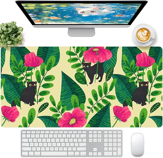 Leather Desk Pad, Desk Matt for Desktop, Pink Desk Mat, Women Girls Waterproof Large Keyboard Pad, Cute Computer Mat for Office Work/Home/Decor/Desktop Accessories (31.5"x15.7")