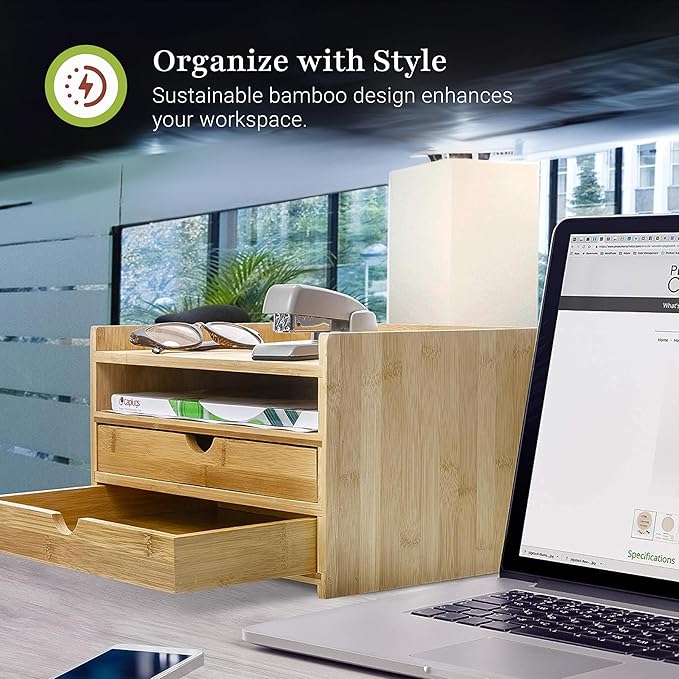 Prosumer's Choice 3-Tier Desktop Organizer, Desk Accessories - Letter Tray for Home or Office - Desk Organization with US Letter Paper Size Drawers for Folders, Mail Organizer, Document Holder