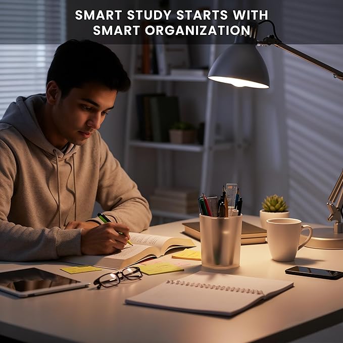 Pack of 10 - Clear Pencil Cups for Classroom | Transparent Plastic Pen Holder Desk Cup & Toothbrush Organizer | Desks Accessories Pen Cups for Pens