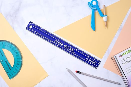 It's Academic Flexi Rulers, 12 Inches and 30 Cms, Flexible Plastic Straight Edges, Perfect for Teachers, Classrooms, 3 Bright Colors, 12 Pack