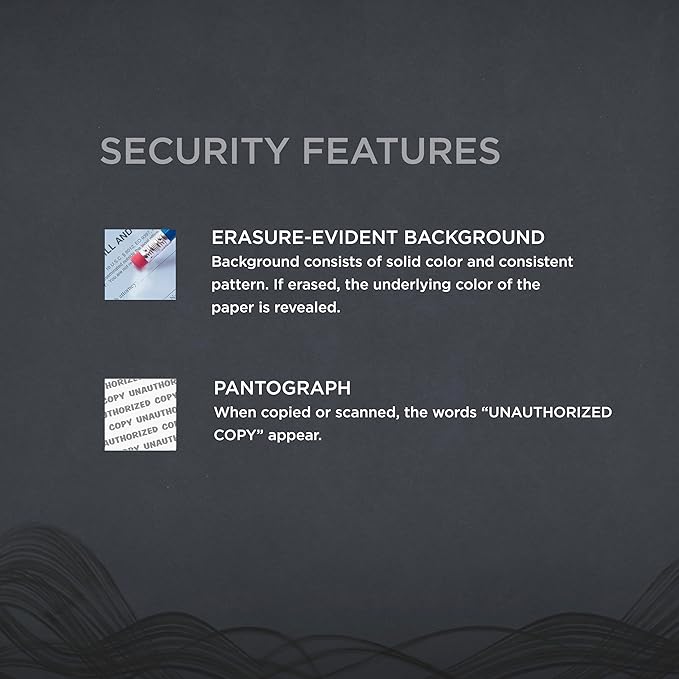 DocuGard Standard Blue Multi-Purpose Security Paper - Fraud Prevention - 2 Security Features - Laser & Inkjet Printer Compatible - 8.5" x 11“ - 24 lb - 500 Sheets (04540)