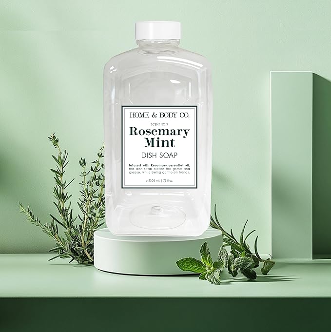 Home & Body Co. Lemon Verbena, Rosemary Mint Dish Soap Refills, 2 Pack 78oz bottles