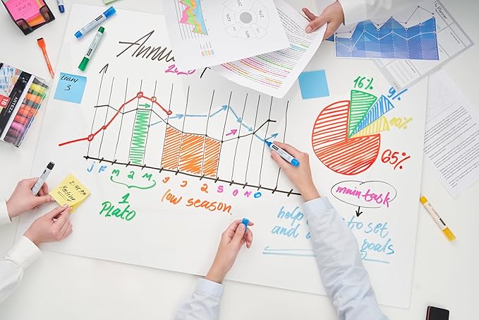 ARTEZA Glass Board Markers, Pack of 18, 10 Classic and 8 Neon Colors for Whiteboards and Windows, Erasable Dry Erase Markers, Office, School Supplies