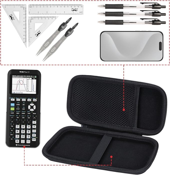 Hard Case Compatible with Texas Instruments TI-84 Plus CE/TI-84 Plus/TI-Nspire CX II CAS/TI-Nspire CX II/TI-83 Plus/TI-89 Titanium/TI-85 / TI-86 Color Graphing Calculator (Mint)