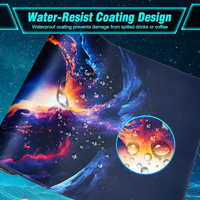 Space Nebula Theme Gaming Mouse Pad, Cool Style Mouse Pad, Comfortable Rebound Smooth Fabric Surface & Non-Slip Rubber Base, Excellent Control & Stability Gaming Desk Mat