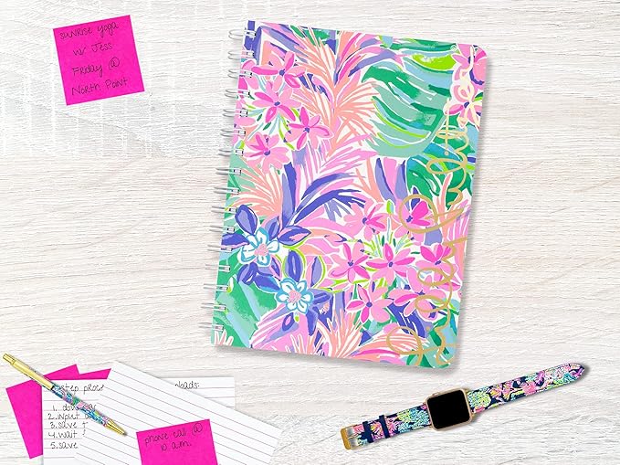 Lilly Pulitzer Hardcover Mini Spiral Notebook, 8.25" x 6.5" Small Journal with 160 College Ruled Pages, It Was All A Dream